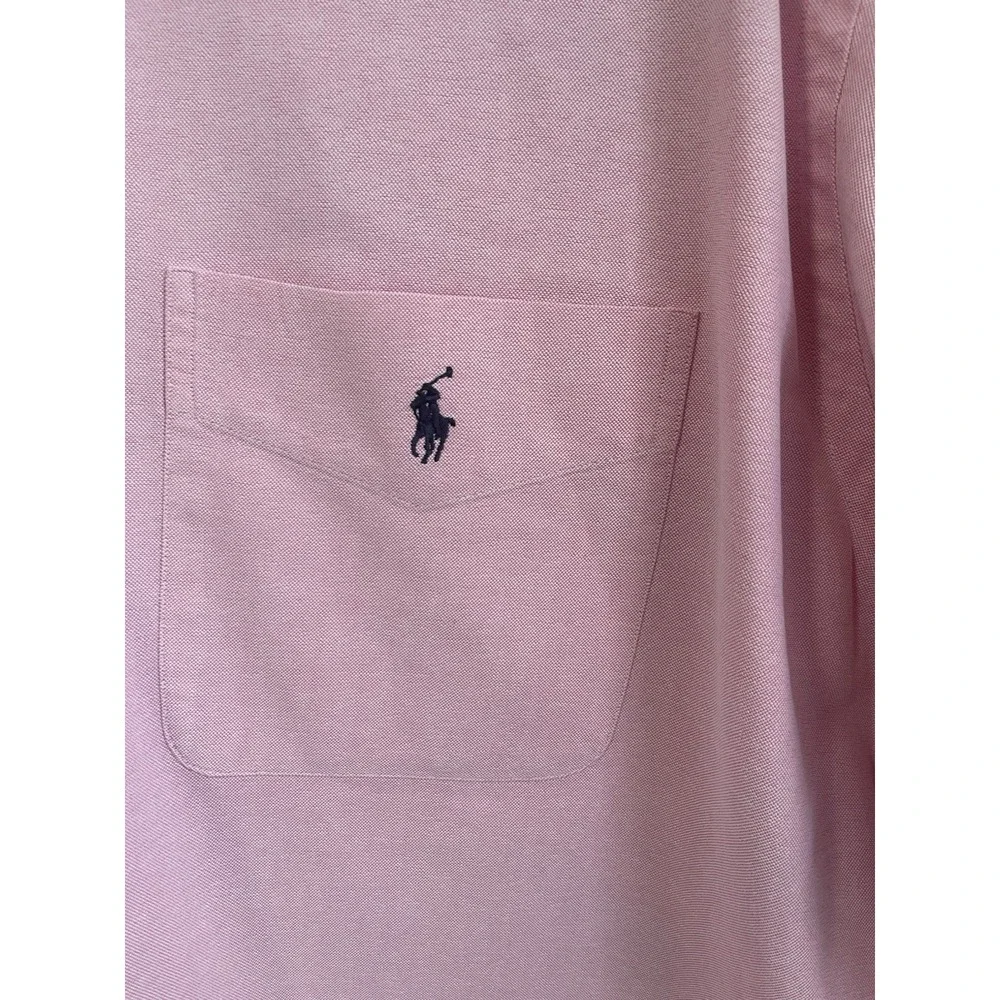 Polo Ralph Lauren Mens Button Pink Shirt Oxford Pony Logo Big Size XL